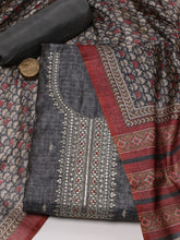 Neck Embroidery Tussar Unstitched Suit Piece With Dupatta